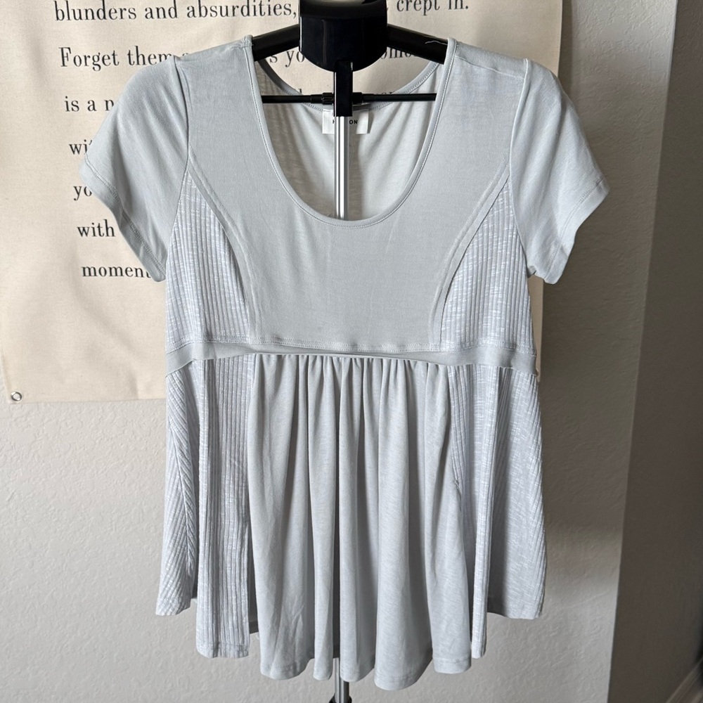 Heyson Light Gray Baby Doll Top NWT